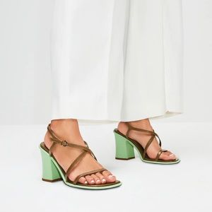 DRIES VAN NOTEN Strappy Leather Block-Heel Sandal